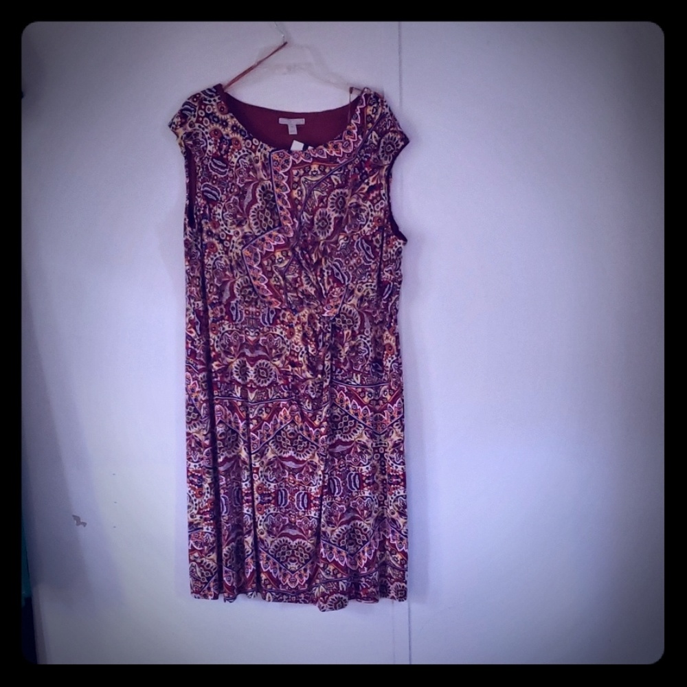 Multi color dress (Rust,Navy,Yellow,& White)